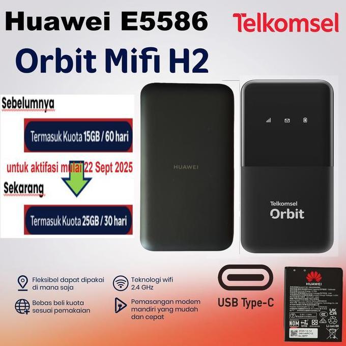 Cont- Mifi Router Modem Wifi 4G Huawei E55 Telkomsel Orbit Mifi H Free 5Gb Support Bypass