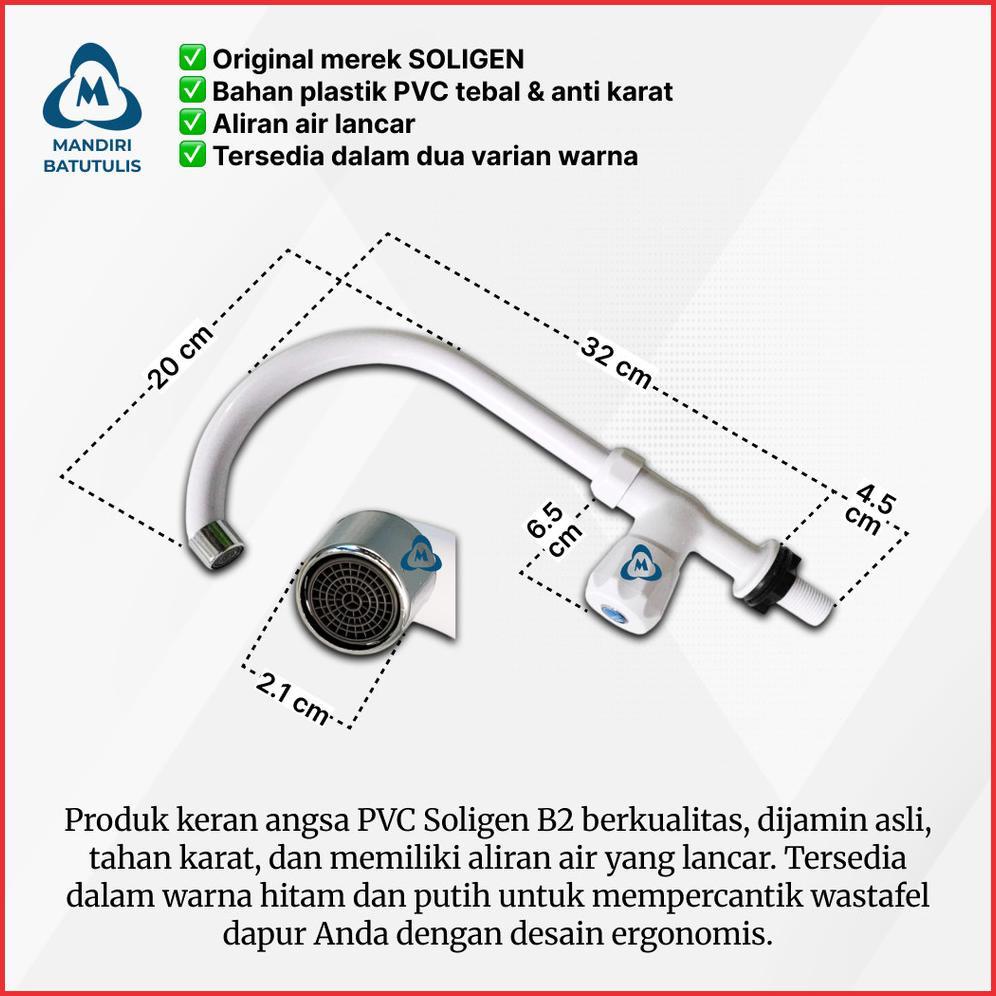 Kran Cuci Piring Plastik PVC Soligen B2 Murah Fleksibel - Keran Angsa Wastafel Cuci Piring Dapur teb