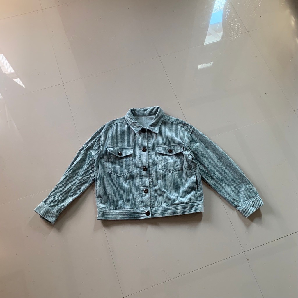 Work Jacket Uniqlo Gu Green Gauze Corduroy