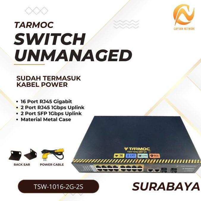 Tarmoc TSW-1016-2G-2S Gigabit 1U Switch Unmanage 16 port Metal Case