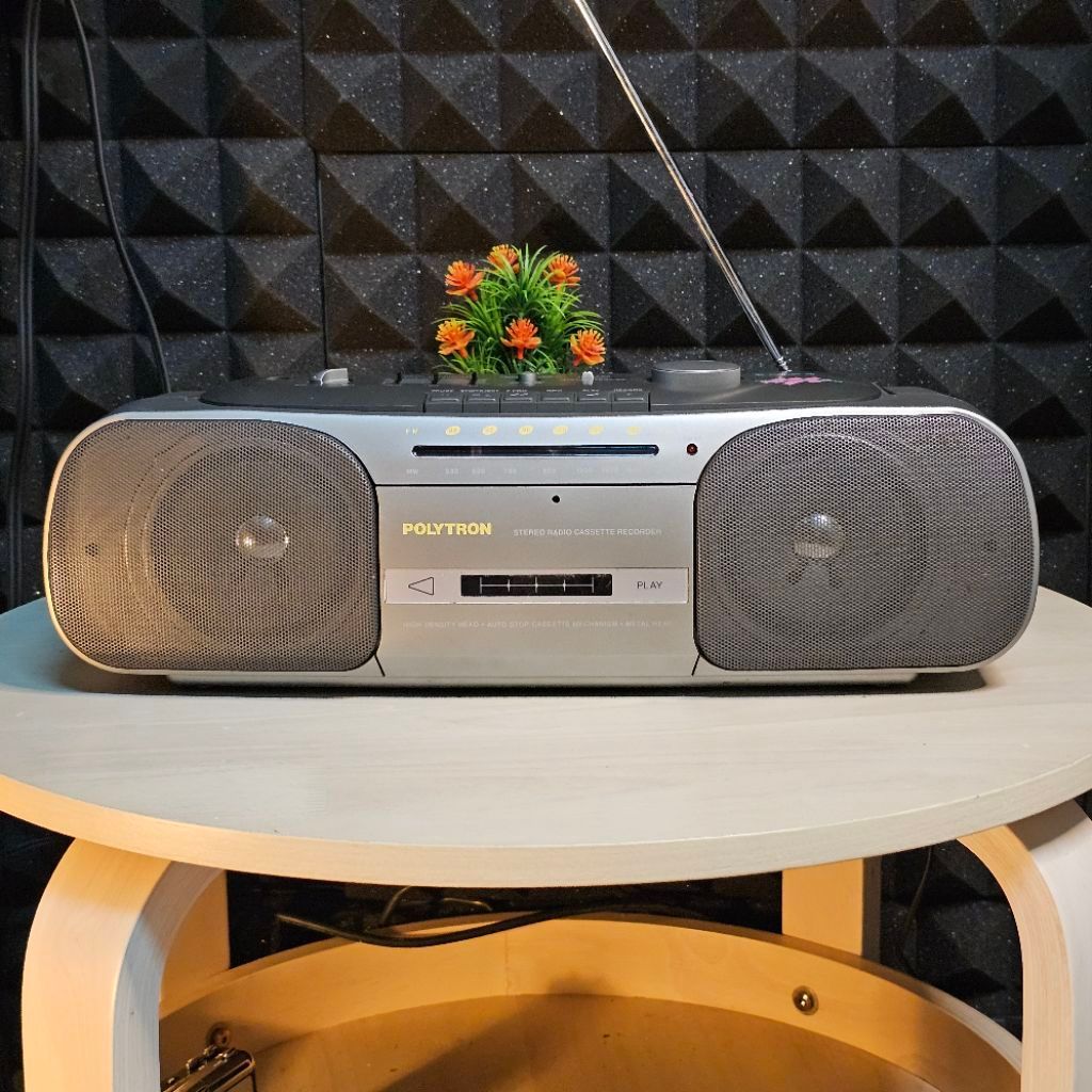 Mini Compo Polytron radio tape cassette player second normal