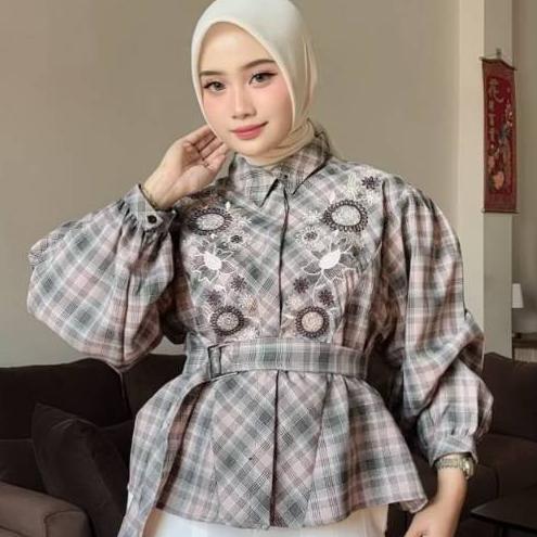 HAGOO BLOUSE PAMELA ATASAN WANITA BLOUSE KATUN BORDIR