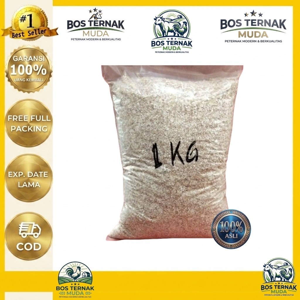 Cangkang Telur 1 Kg – Kalsium Tinggi untuk Ayam Petelur & Bebek – Penguat Cangkang Telur