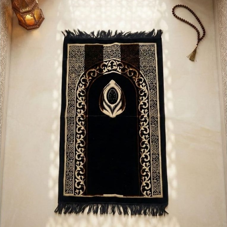 Sajadah Kiswah Hitam | Sajadah Turki Bulu Hijau | Sajadah Motif Kiswah