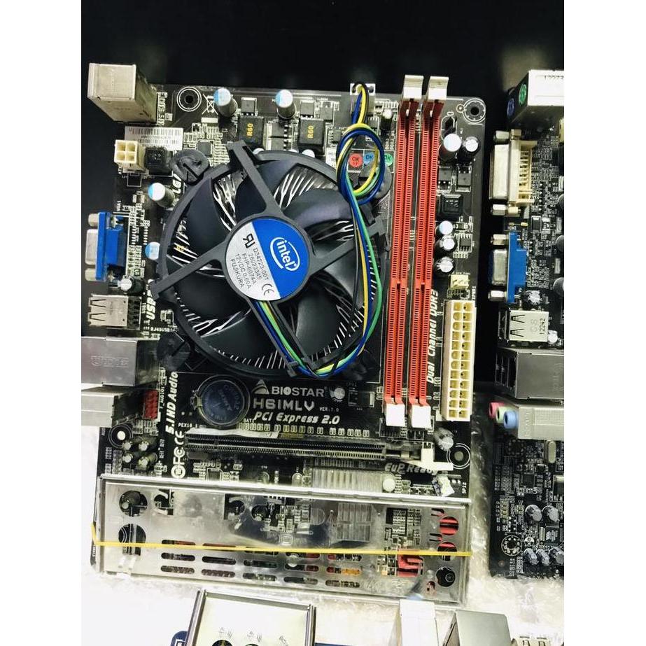 PAKET MOTHERBOARD H61 SOCKET 1155 CORE I3 2100 PLUS FAN BARU