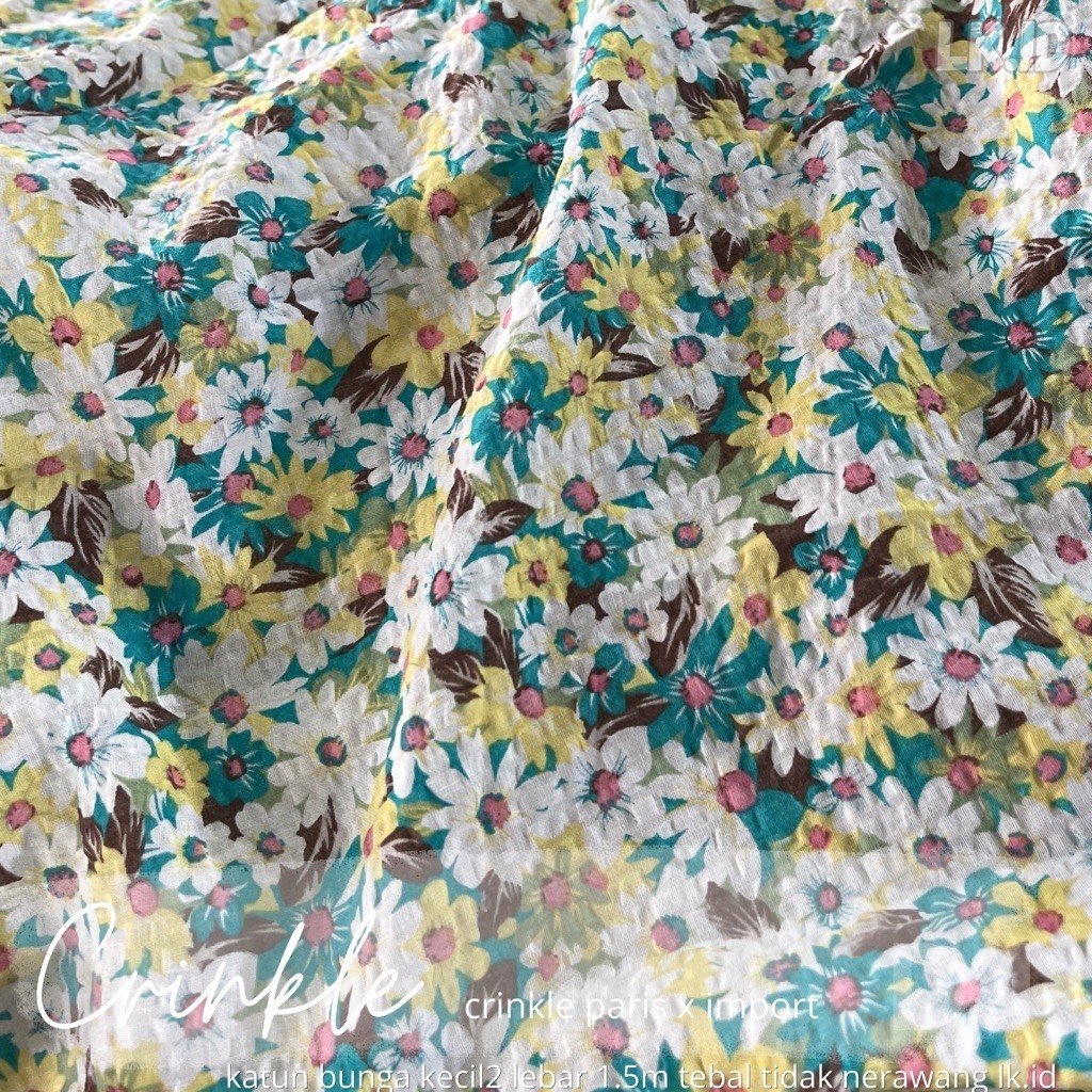 Kain katun paris crinkle - katun crinkle motif - kain crinkle - kain katun crinkle - crinkle cantik 