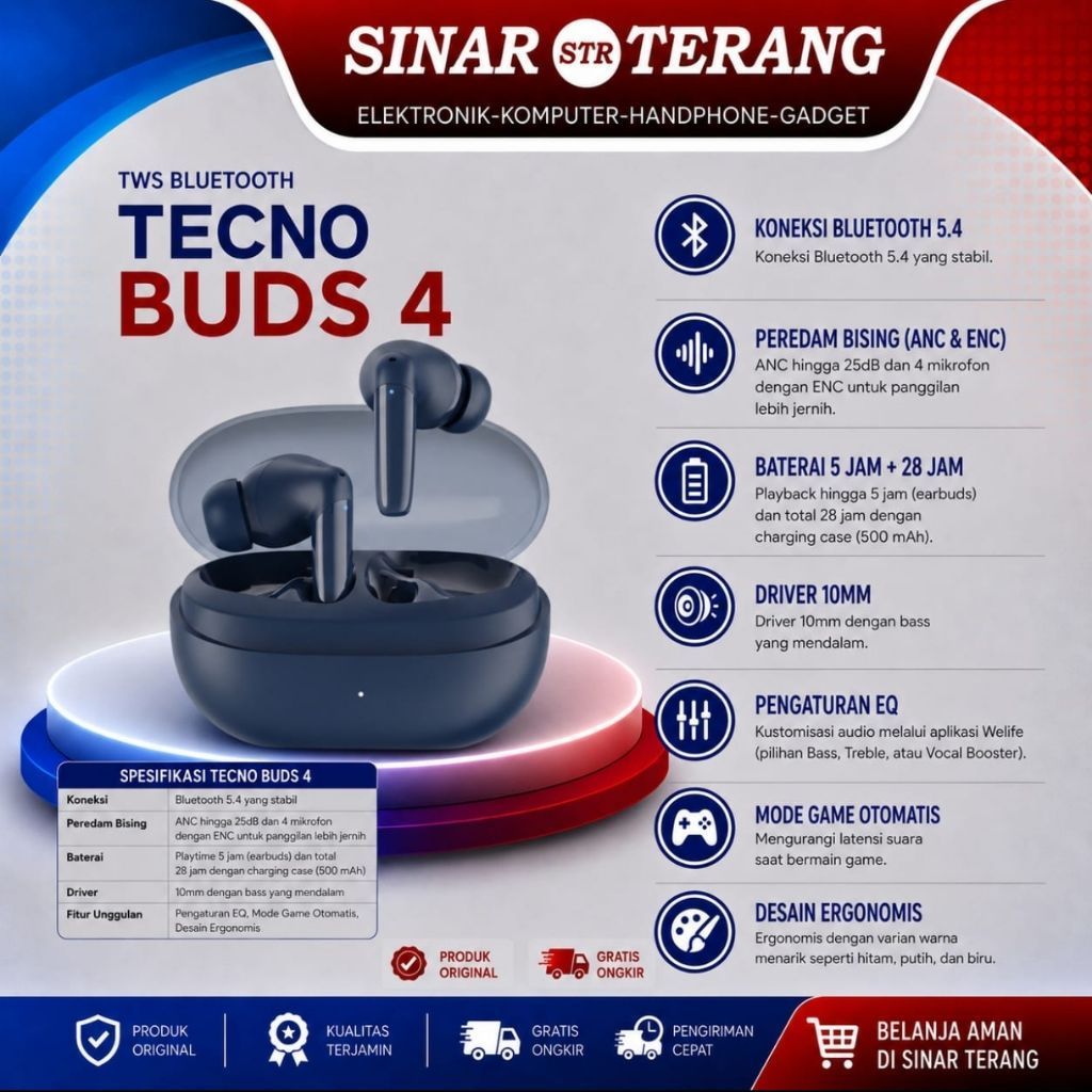 TWS TECNO TWS Buds 4 ANC