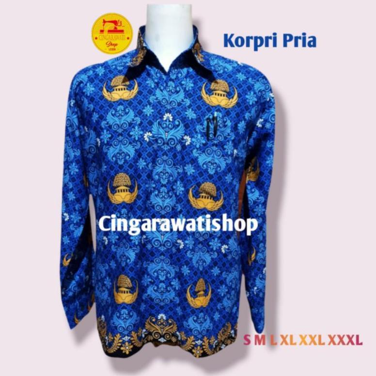 Promo Baju Seragam Korpri Pria Batik Korpri Pria Terbaru 2022 Kemeja Korpri Pria Baju Korpri Terbaru