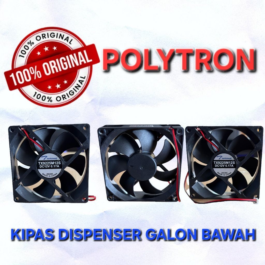 Kipas Dispenser Galon Bawah POLYTRON TX9225M12S DC 12V 9×9 0.17A | Fan Cooling Polytron NEW ORIGINAL