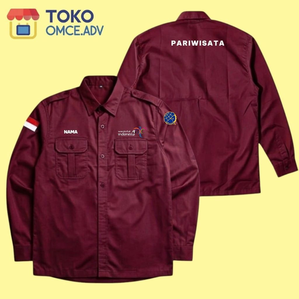 KEMEJA LENGAN PANJANG WONDERFUL (PARIWISATA) DESAIN BORDIR TERBARU