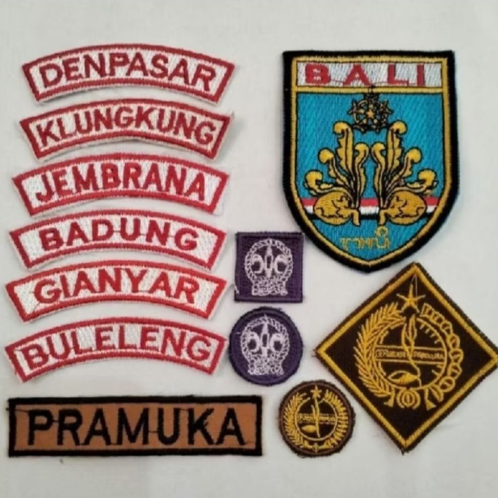 Lambang kwarda bali badge bordir sekolah kwarda bali pramuka Redy