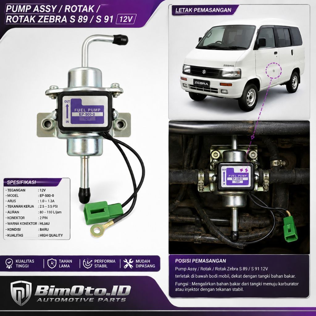 PUMP ASSY/ROTAK/ROTAK ZEBRA S 89/S 91 12V