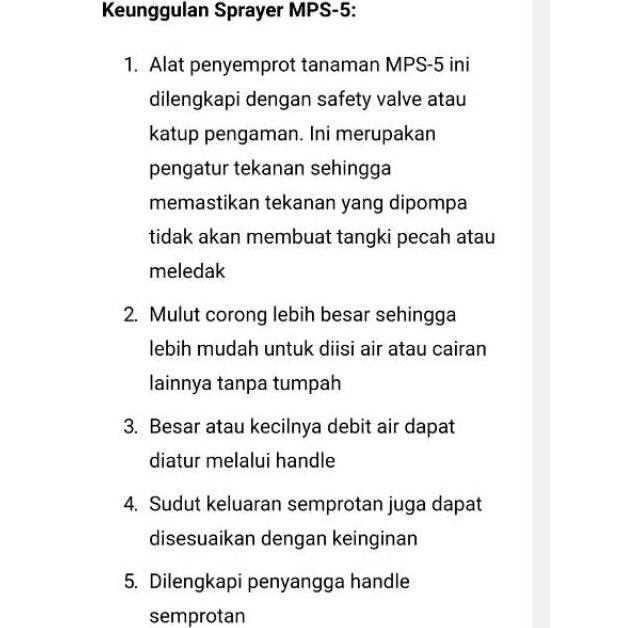 Sprayer maspion 5 liter