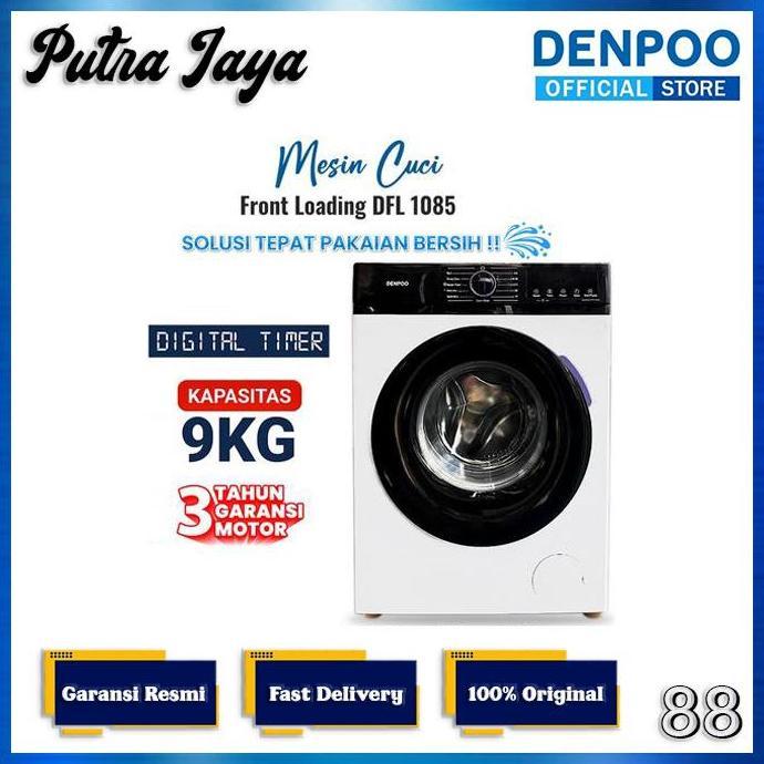 Allthebest- MESIN CUCI FRONT LOADING DENPOO DFL 1085 G 9KG DFL1085 / DFL 1085 9 KG 1 TABUNG