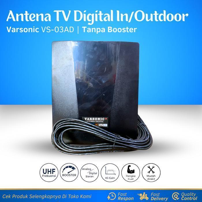 HARGA TERBAIK - Antena TV Digital Luar/Dalam Varsonic VS-03AD Booster Antena Digital DVBT2 4K Antena