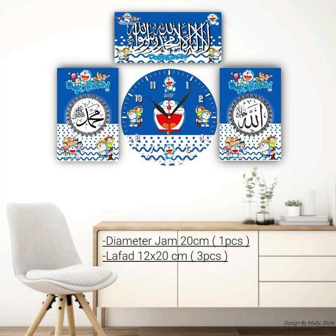 (Best) Jam Dinding Karakter Minimalis 1 Set Murah Unik doraemon