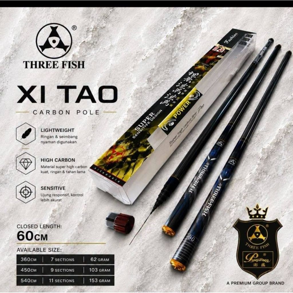 Joran tegek kaku ringan threefish xi tao 360 450 540