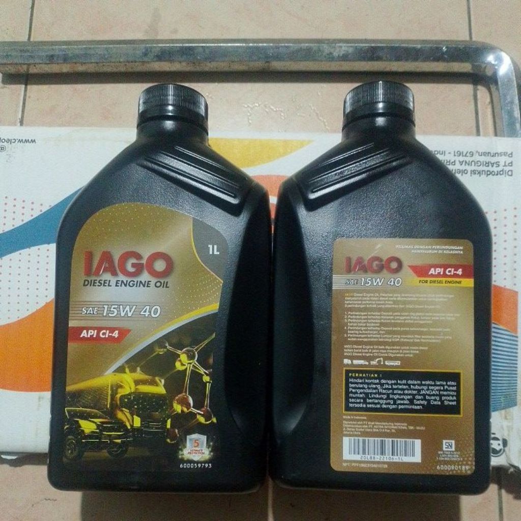 (ORIGINAL) GROSIR OLI DIESEL SHELL IAGO 15W40 CI4 1L Melindungi Mesin atau transmisi API CI4 Shell L