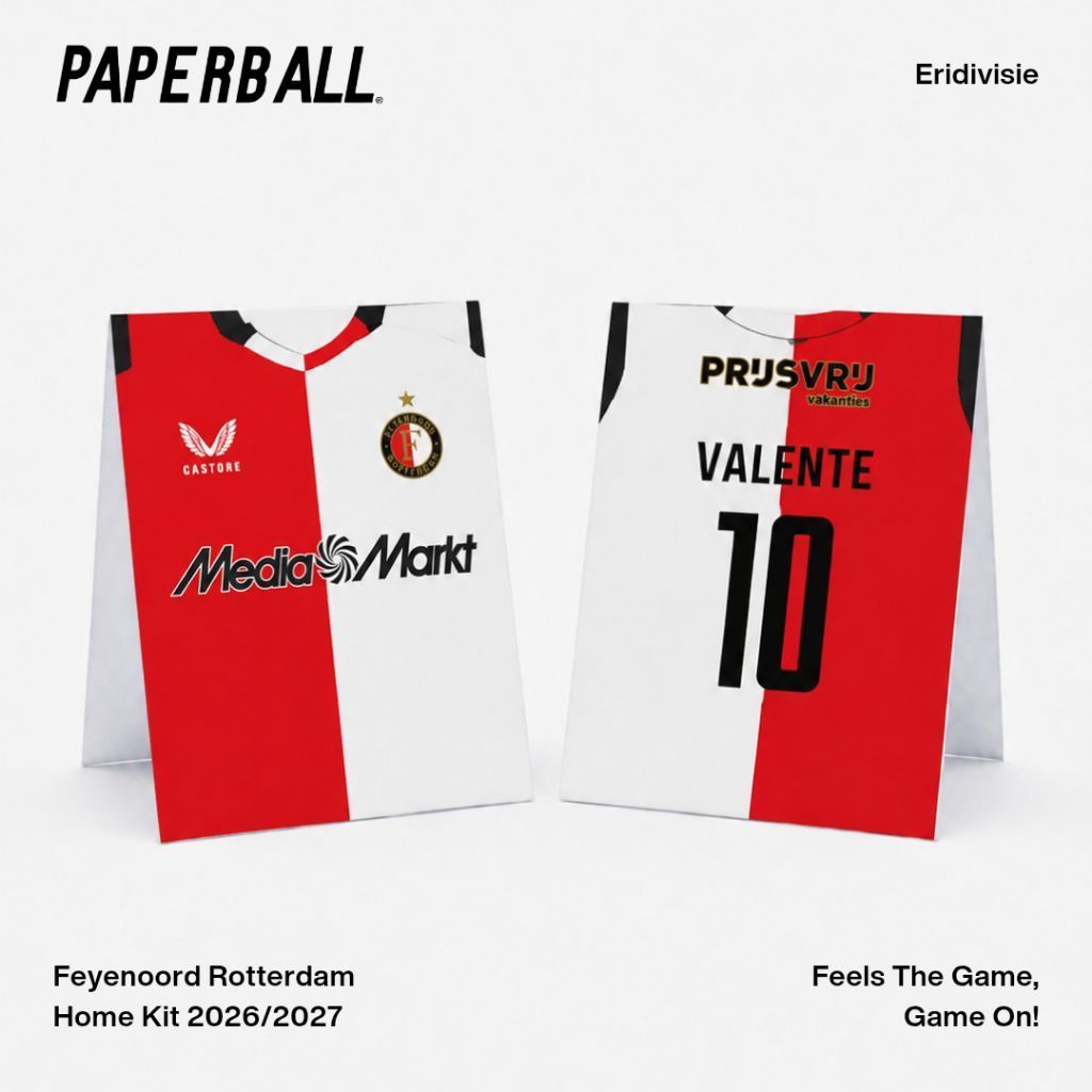 Feyenoord Rotterdam 2026/2027 Eredivisie Liga Belanda Paperball Sepak Bola