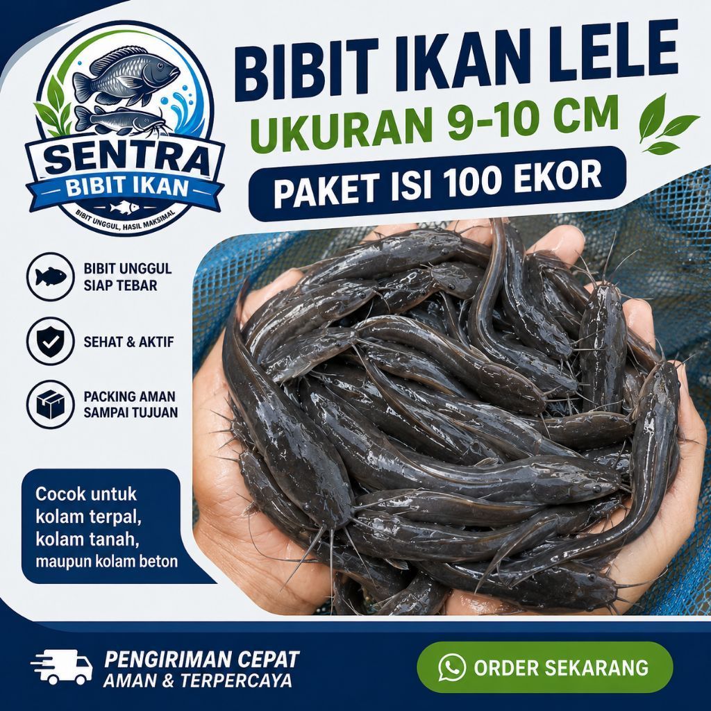 Bibit ikan lele Paket 100 ekor - ikan lele ukuran 9-10 cm - bibit ikan lele - bibit ikan