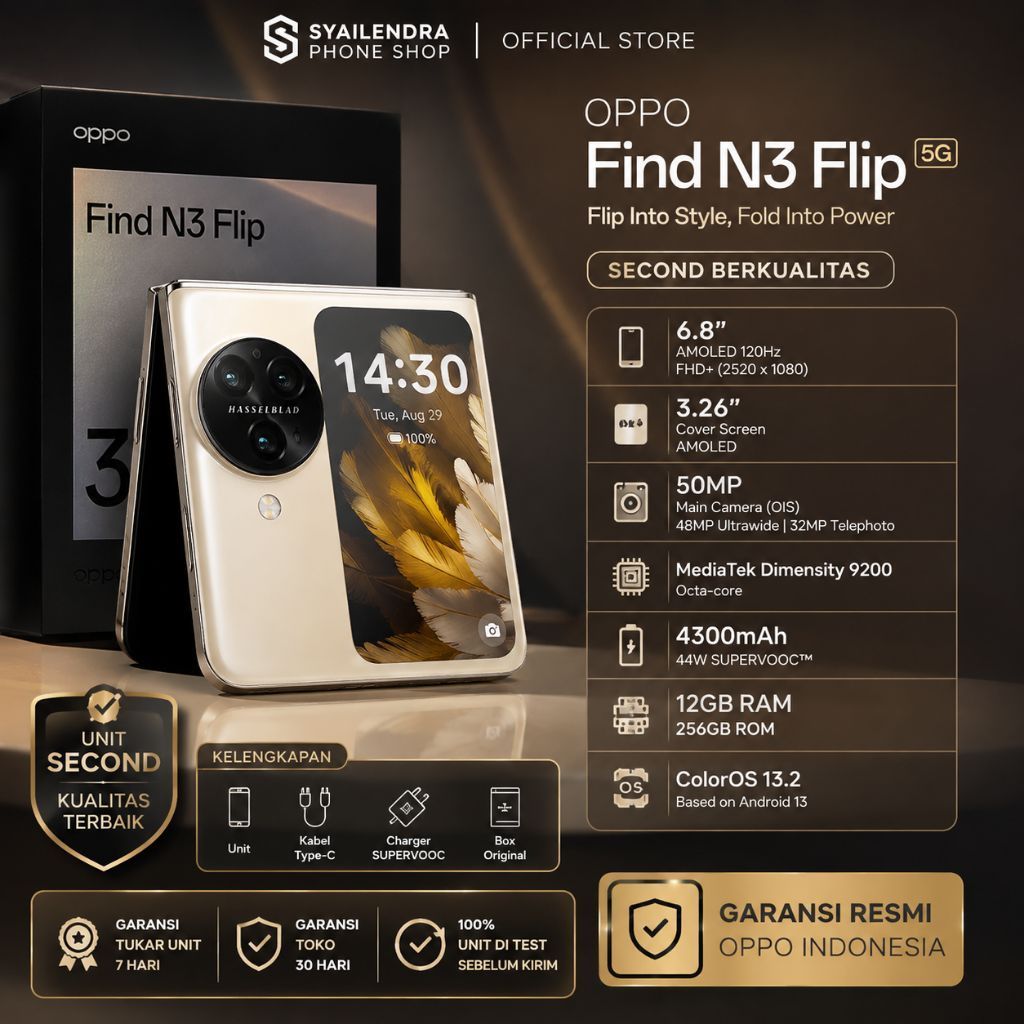 OPPO FIND N3 FLIP SECOND ORIGINAL RESMI INDONESIA