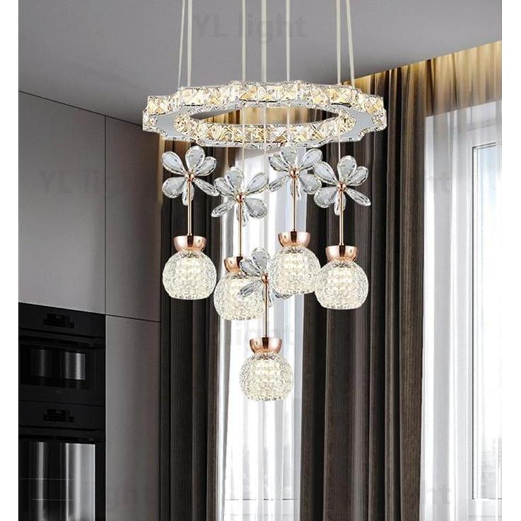 Lampu gantung Kamar makan kristal lampu pendant ruang tamu LED lampu pendant kamar tidur lampu langi