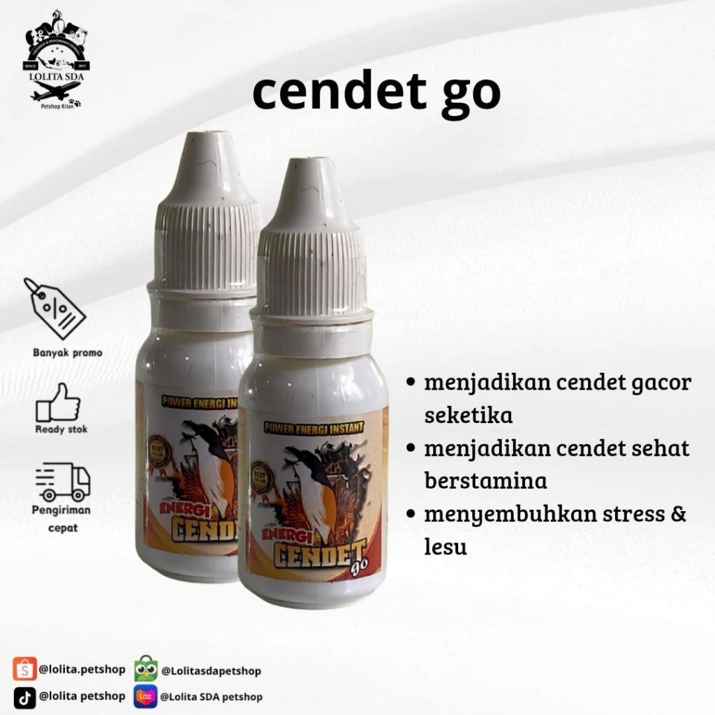 Energi Cendet Go vitamin penggacor burung burung pentet cendet
