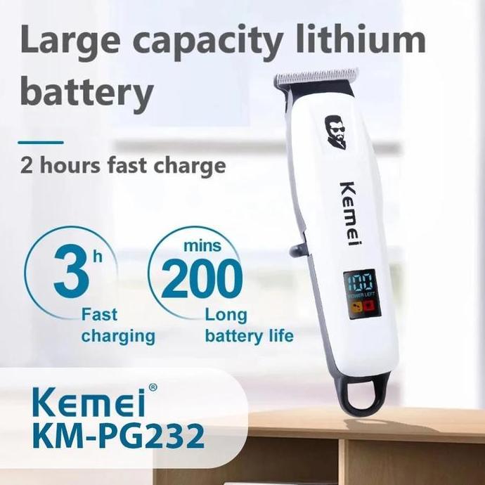 KM-PG232 Kemei Hair Clipper Mesin Cukur Rambut Brewok Jenggot