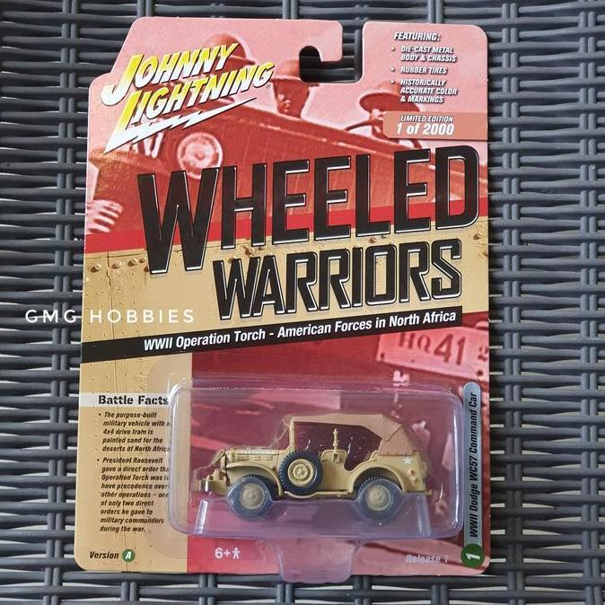 JOHNNY LIGHTNING WHEELED WARRIORS WWII DODGE WC57 COMMAND CAR TORCH