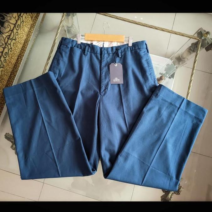 ORIGINAL Levis Made and Crafted LMC Baggy Pleated Trousers Loose Flare Biru Chino Pants Casual Forma