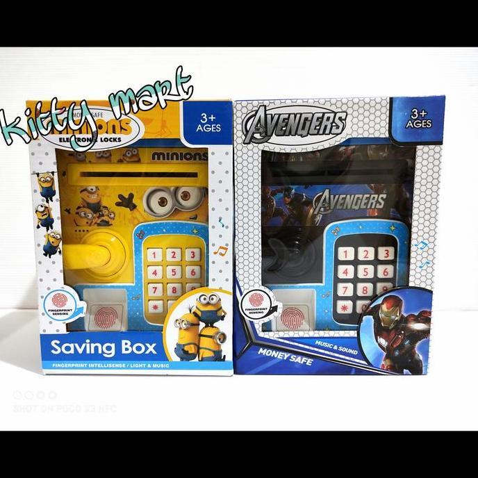 mainan anak celengan mini atm brankas hello kitty