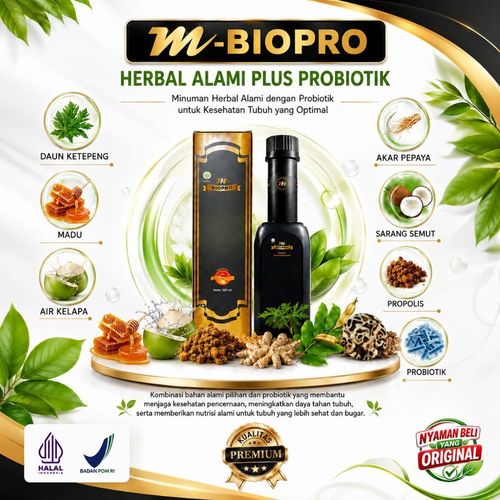 TERLARIS MBIOPRO HERBAL PLUS PROBIOTIK ORIGINAL BPOM | MBIOPRO ASLI 100%