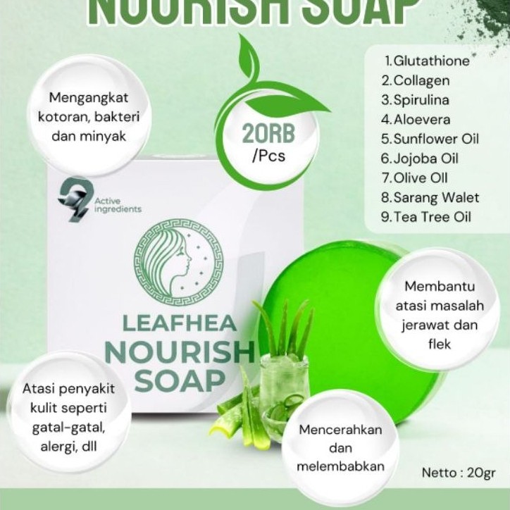 SABUN LEAFHEA KEMASAN BARU ORIGINAL BPOM 1 PCS