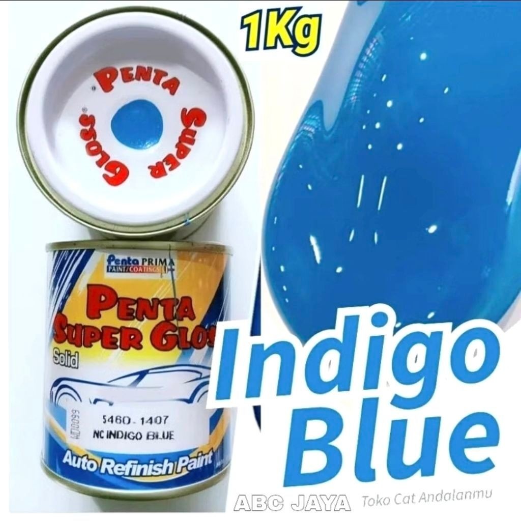 Cat Penta Super Gloss 5460-1407 Indigo Blue 1Kg Biru Indigo Biru Solid Biru Muda Mengkilap Duco