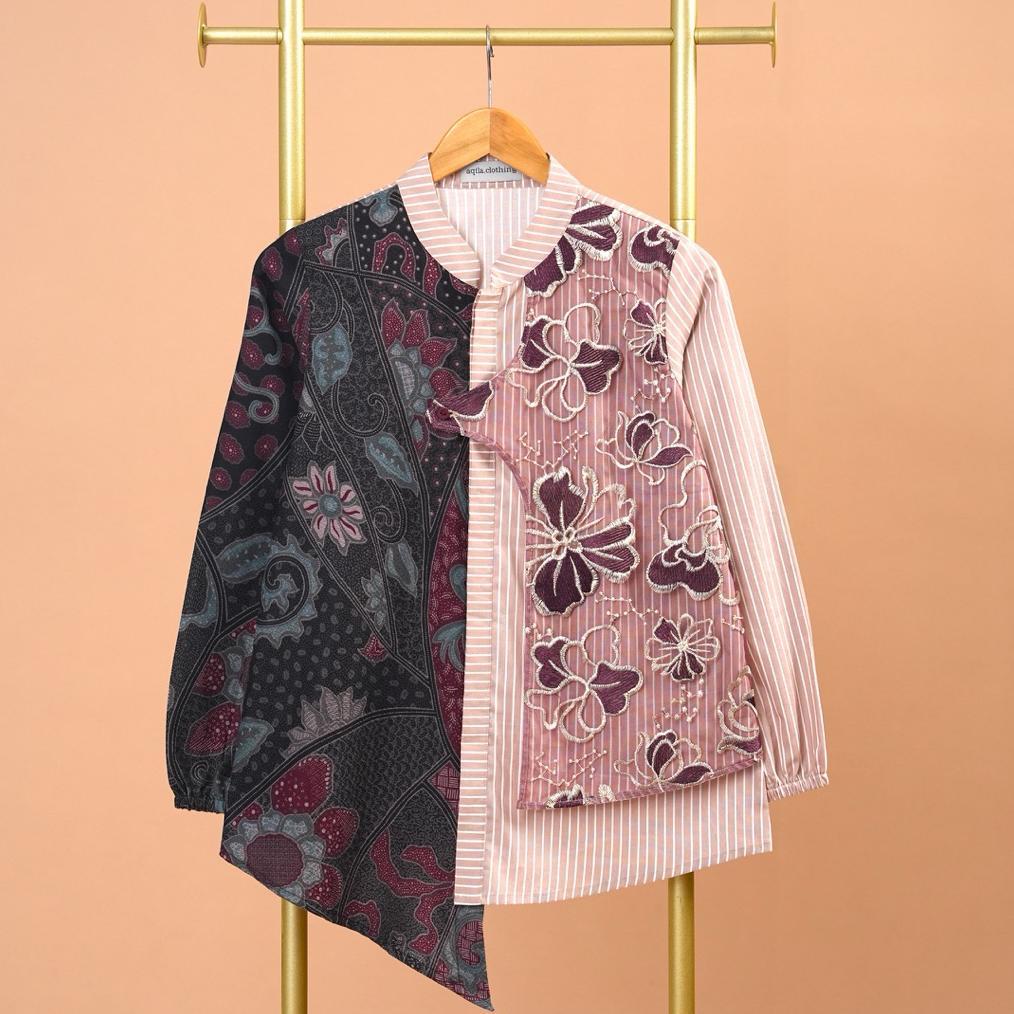 Atasan Wanita Batik DAISY Burgundy A1166