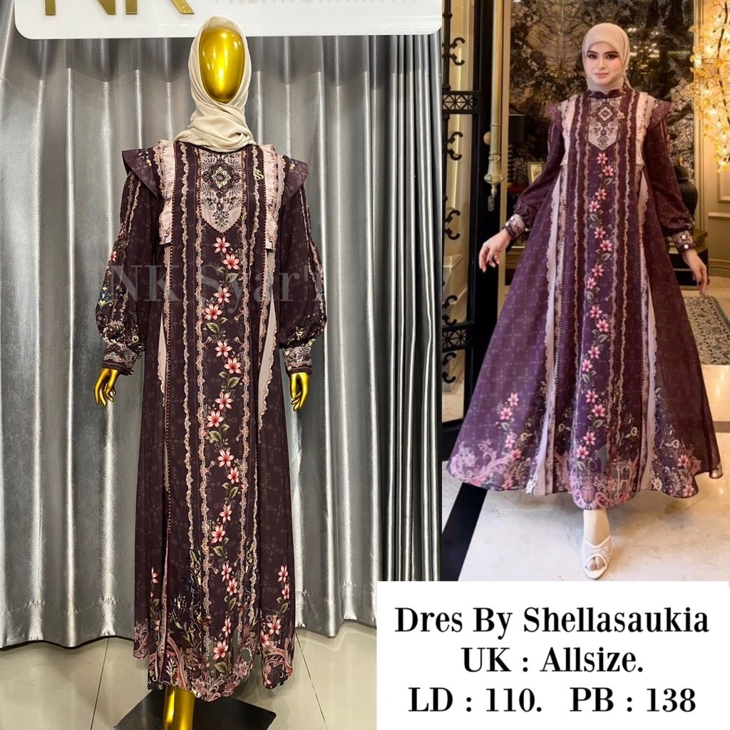 dres shellasaukia monogram kembang