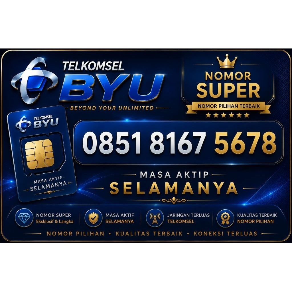 PERDANA TELKOMSEL BYU NOMOR CANTIK URUT NAIK 5678 678