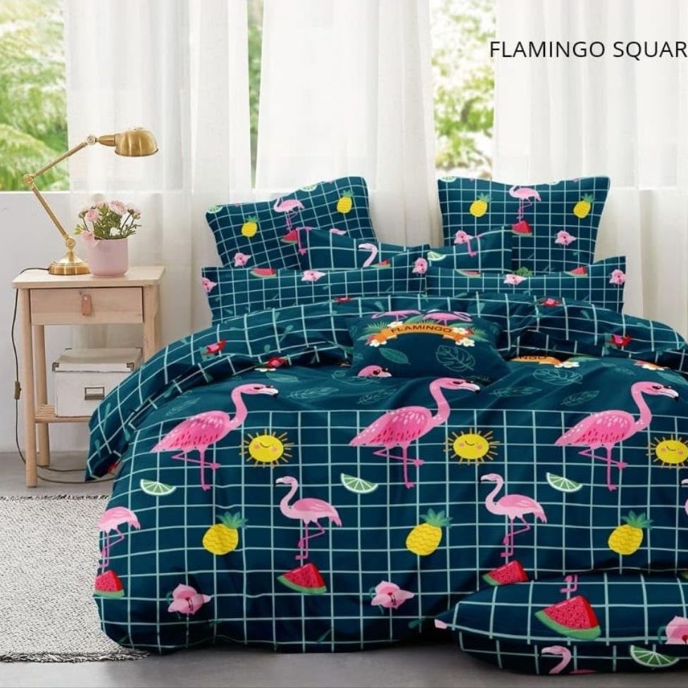 PRODUSEN Sprei Flamingo homemade sprei mickey mouse home made home living sprei katun sprei flamingo