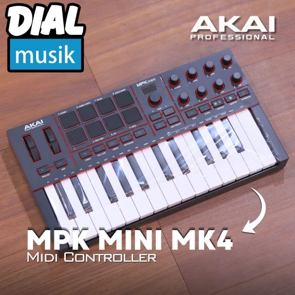 AKAI Midi Controller MPK Mini MK4 - Professional Midi Controller - USB Midi Controller Keyboard