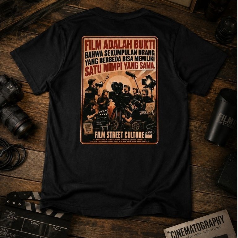 Kaos FILM STREET CULTURE | Kaos Anak Film & Crew Produksi | T-Shirt Film Vintage Retro | Kaos Produc