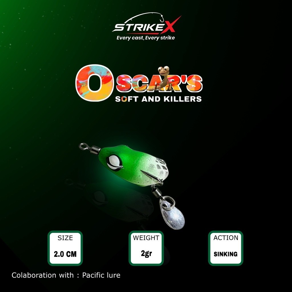 StrikeX - Umpan Soft frog Oscar Mini 2.0cm 2gr target kocolan channa