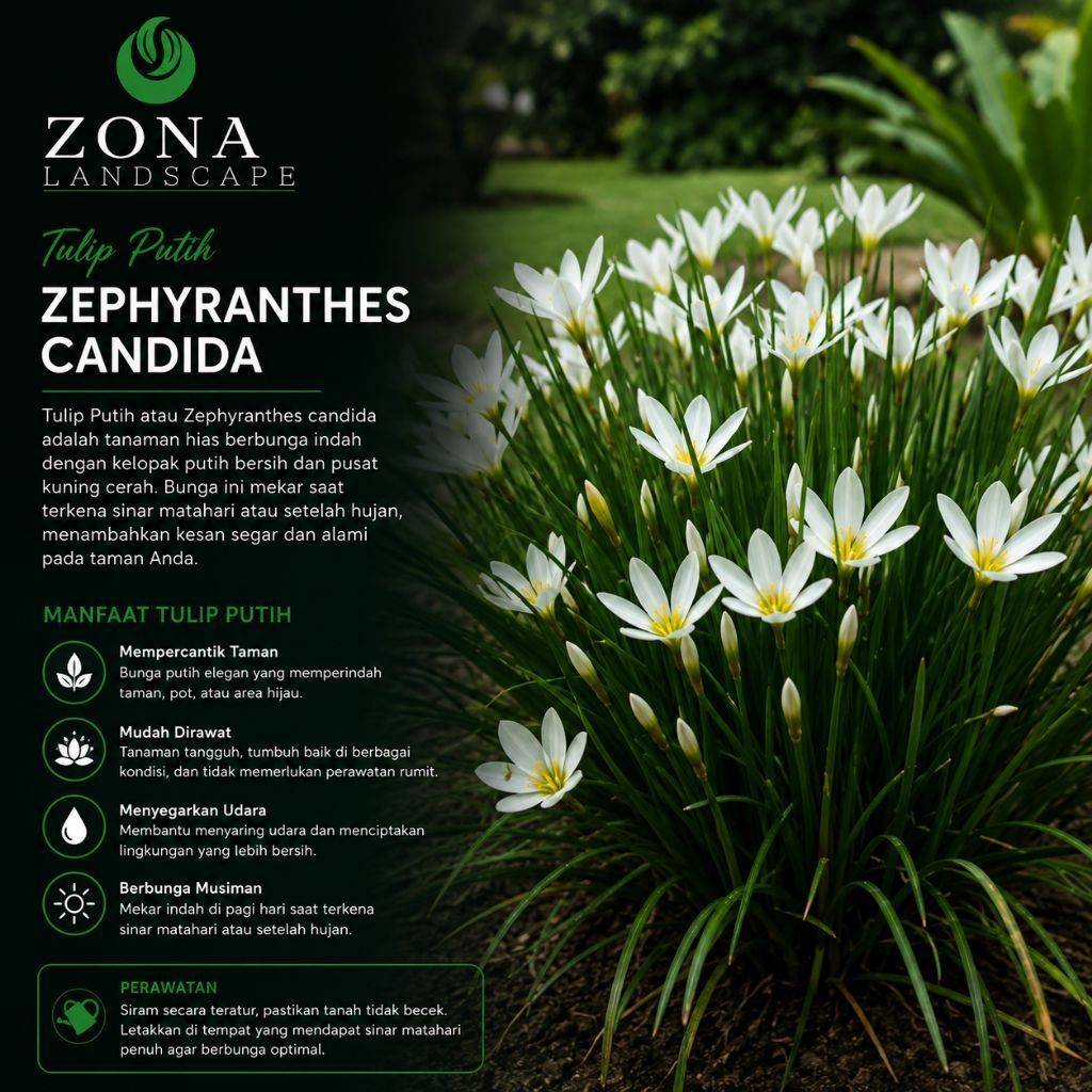 Tanaman tropis tulip putih - bunga tulip day lily - tulip umbi