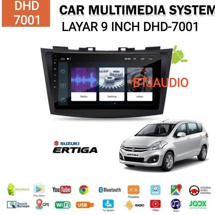 HEAD UNIT TAPE TV MOBIL DOUBLE DIN ANDROID MERK ORCA/DHD/SKELETON UNTUK ERTIGA/SWIFT LAYAR 9 INCH