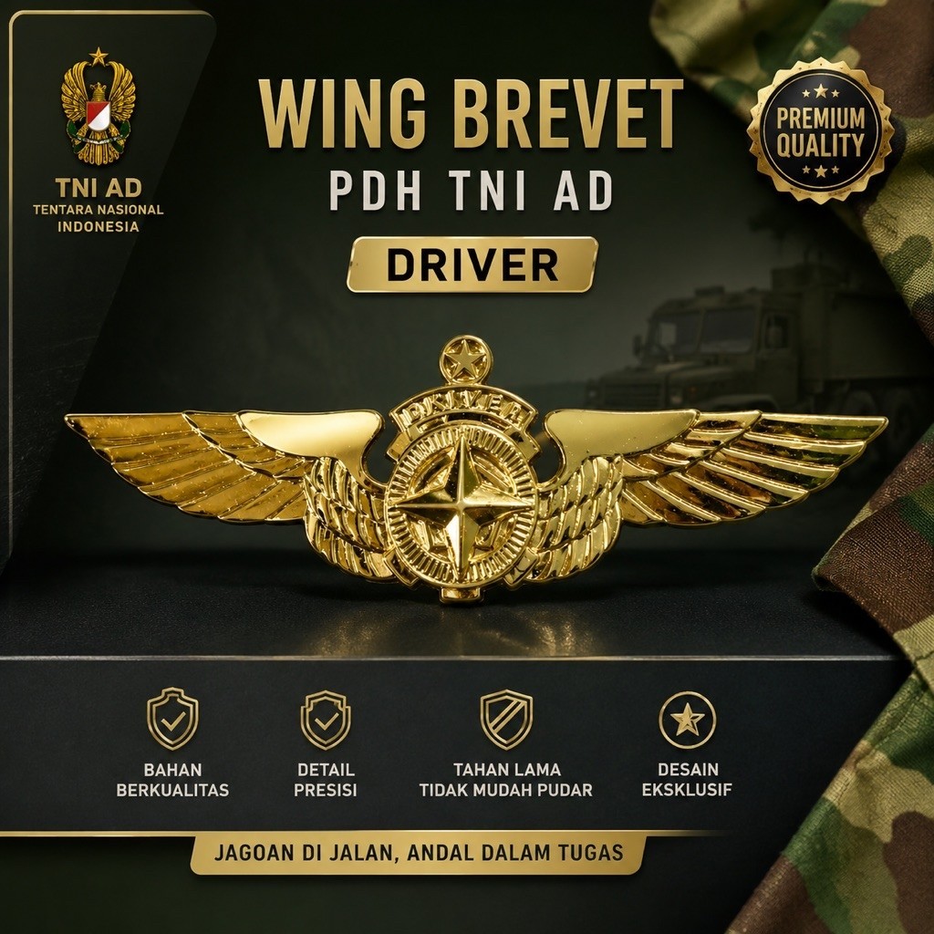 WING BREVET PDH TNI AD DRIVER | Wing Driver TNI AD | Brevet Pengemudi TNI AD