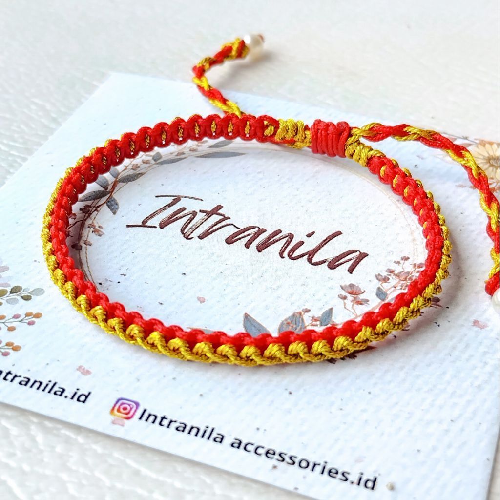 Gelang Helena Gelang tali serut kepang emas aesthetic handmade