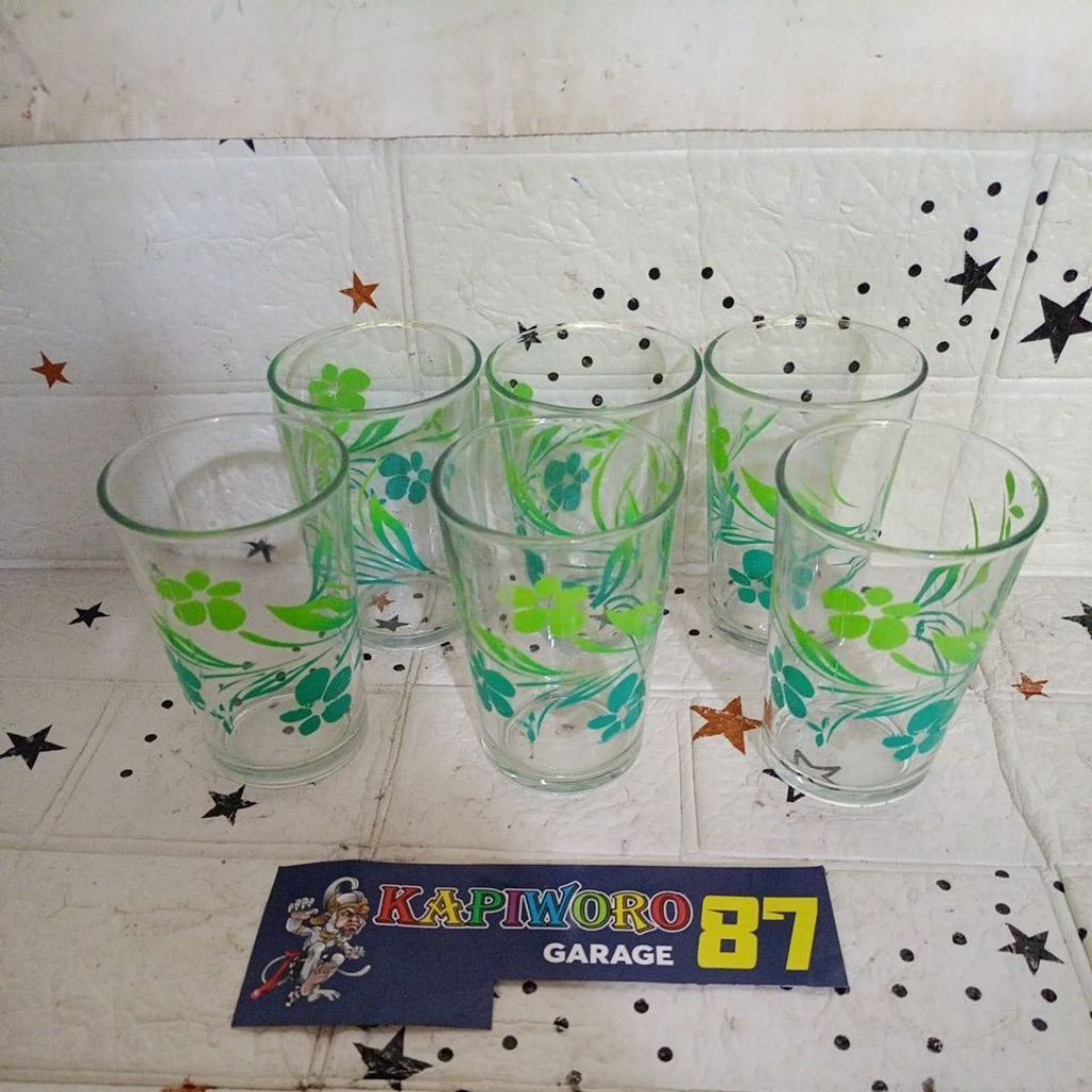 gelas motif bunga