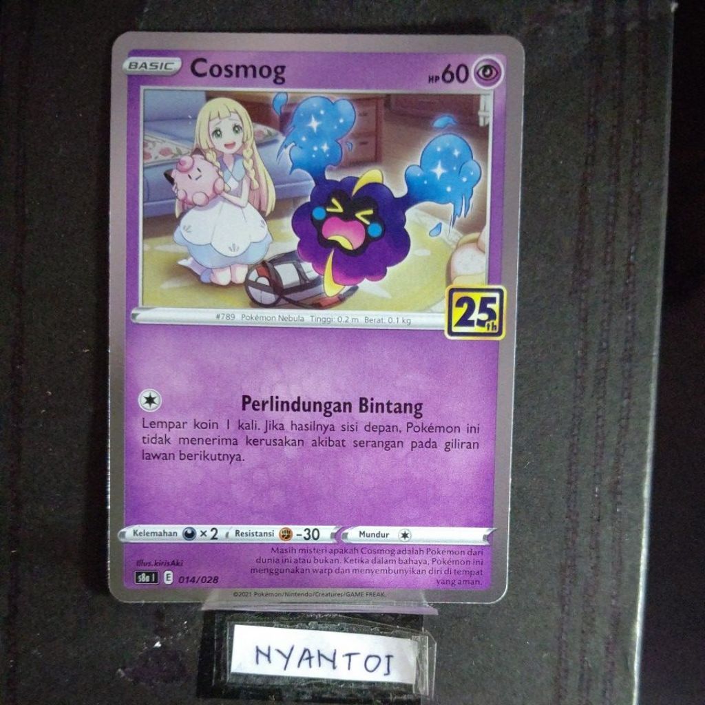 Cosmog Foil 014/028 Indonesian Rare R Original 25th Anniversary Collection TCG