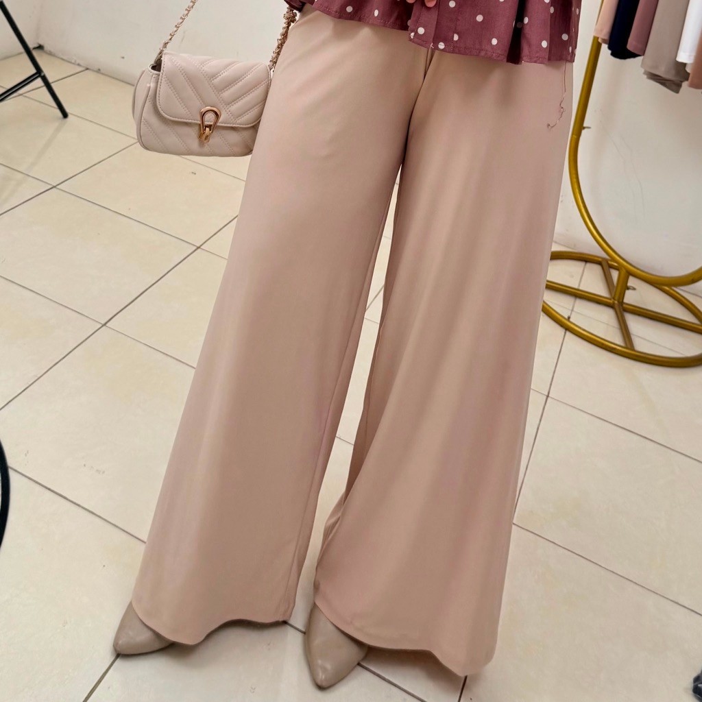 OkedaShop JERSEY KULOT Celana Cullotes Wanita Polos Lebar