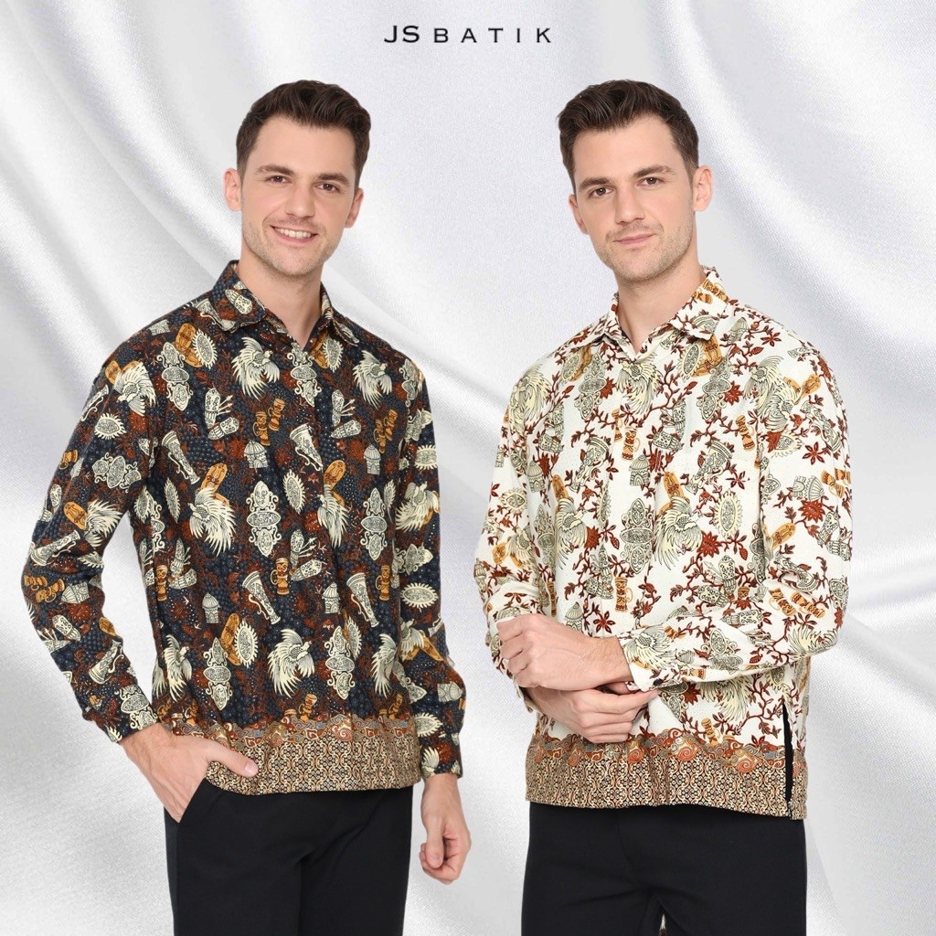 Batik Couple Motif Papua Cendrawasih (2 WARNA) Batik Kemeja Kain Lilit Wanita / Batik Sarimbit Wisud