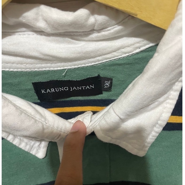 kemeja karung jantan salur size nya L XL